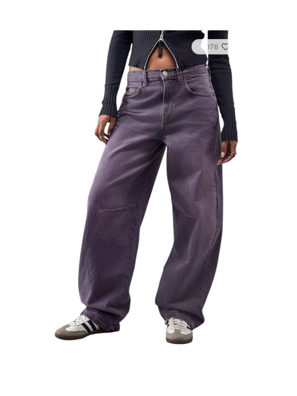 BDG Logan Boyfriend Baggy Barrel Jeans Washed Purple 31W Slouchy Denim Hi Rise
